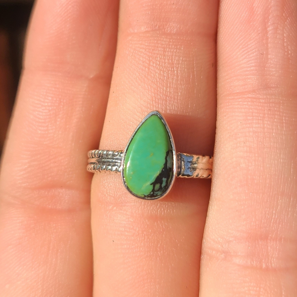 Lucky Charm Tibetan Turquoise 925 Ring